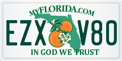 FL license plate EZXV80