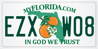 FL license plate EZXW08