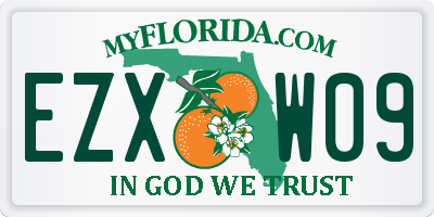 FL license plate EZXW09