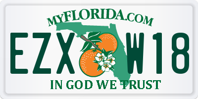 FL license plate EZXW18