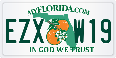 FL license plate EZXW19