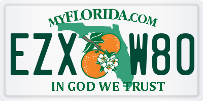 FL license plate EZXW80