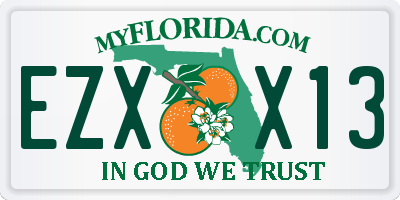 FL license plate EZXX13