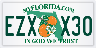 FL license plate EZXX30