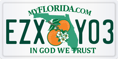 FL license plate EZXY03