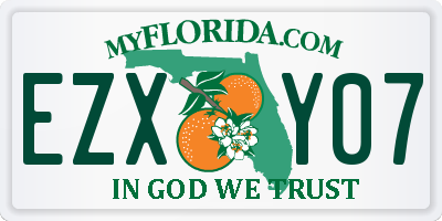 FL license plate EZXY07