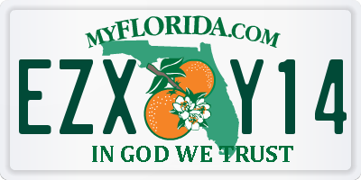 FL license plate EZXY14