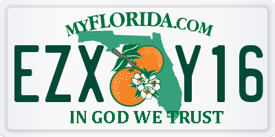 FL license plate EZXY16