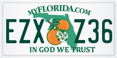 FL license plate EZXZ36