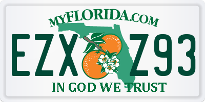 FL license plate EZXZ93