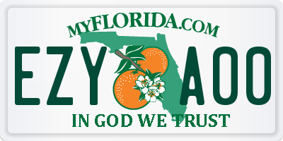 FL license plate EZYA00