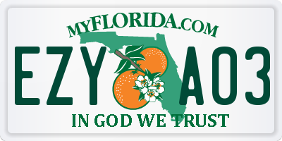 FL license plate EZYA03