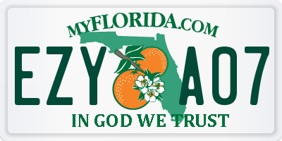 FL license plate EZYA07