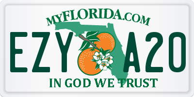 FL license plate EZYA20