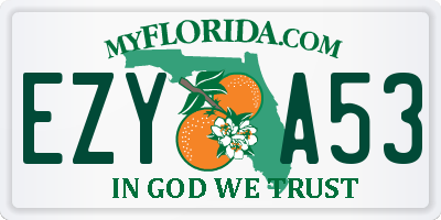 FL license plate EZYA53