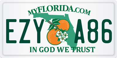 FL license plate EZYA86