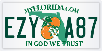 FL license plate EZYA87