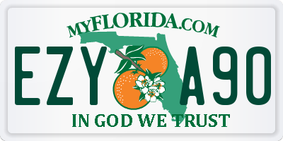 FL license plate EZYA90