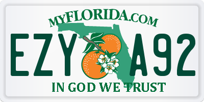 FL license plate EZYA92