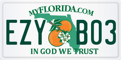 FL license plate EZYB03