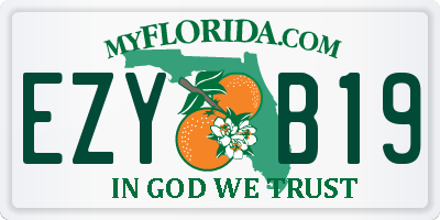 FL license plate EZYB19