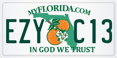 FL license plate EZYC13