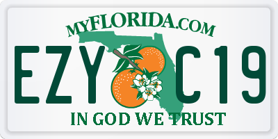 FL license plate EZYC19