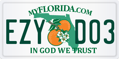 FL license plate EZYD03