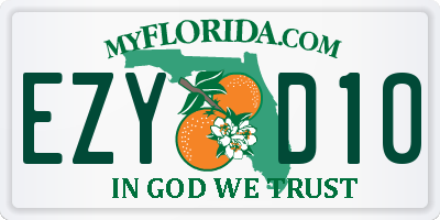 FL license plate EZYD10