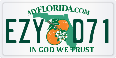 FL license plate EZYD71