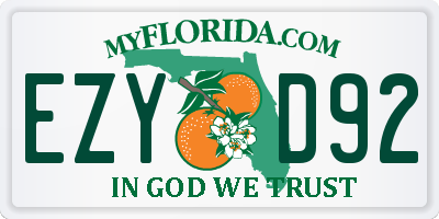 FL license plate EZYD92