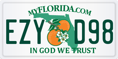 FL license plate EZYD98