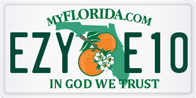 FL license plate EZYE10