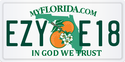 FL license plate EZYE18