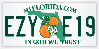 FL license plate EZYE19