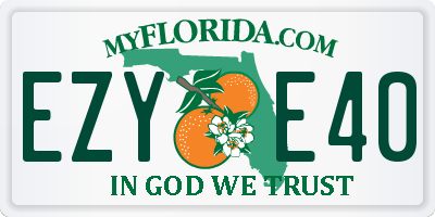 FL license plate EZYE40