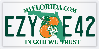 FL license plate EZYE42