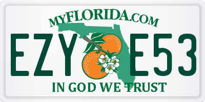 FL license plate EZYE53