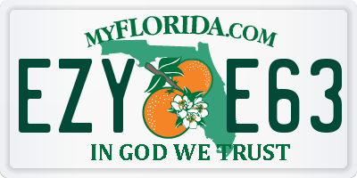 FL license plate EZYE63