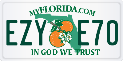 FL license plate EZYE70