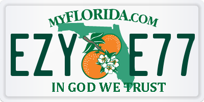 FL license plate EZYE77