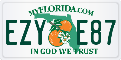 FL license plate EZYE87