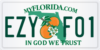 FL license plate EZYF01