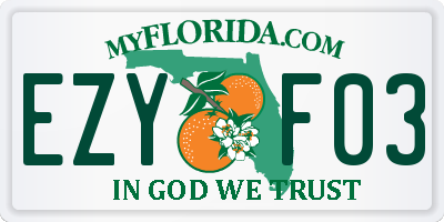 FL license plate EZYF03