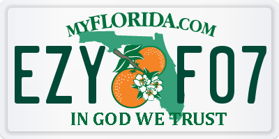 FL license plate EZYF07