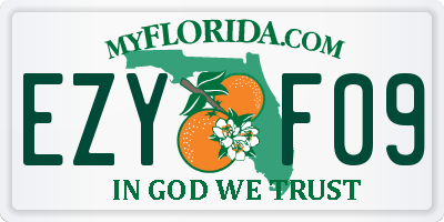 FL license plate EZYF09