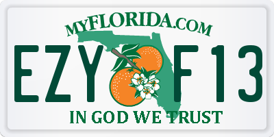 FL license plate EZYF13