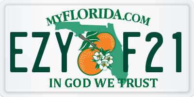 FL license plate EZYF21