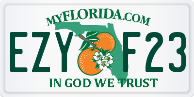 FL license plate EZYF23