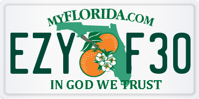 FL license plate EZYF30